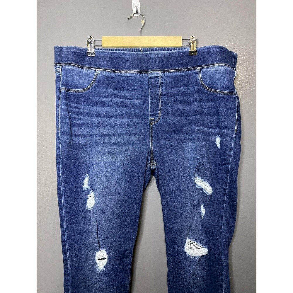 Old Navy Rockstar Super Skinny Jegging Jeans Womens 20 Dark Distressed Denim